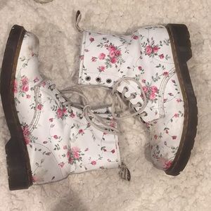 Flower print doc martins